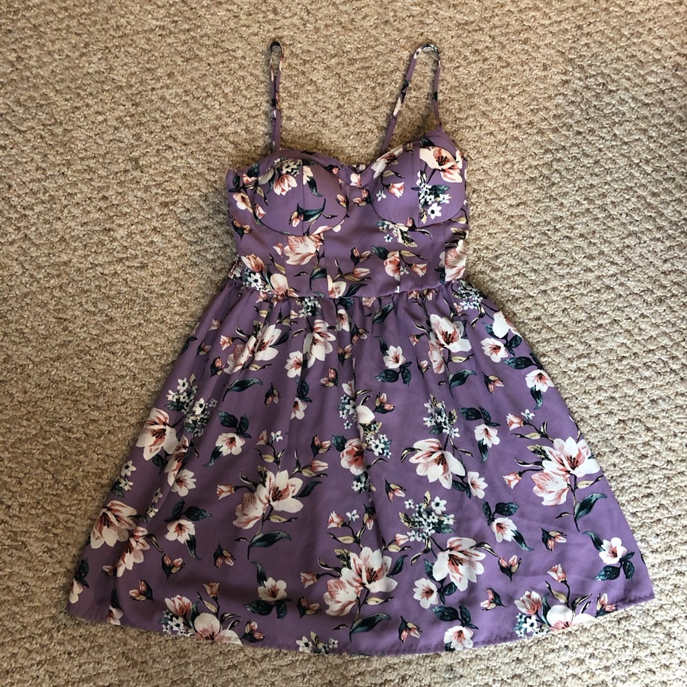 Xhilaration brand, purple floral dress, lightly used.